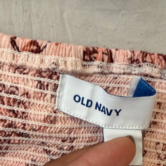 Old Navy Blush and Burgundy Floral Midi Dress - Picture 9 of 9